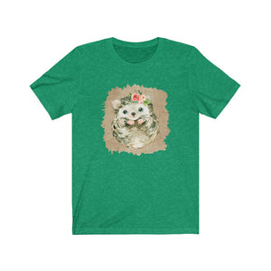 Hedgehog Flower Unisex Jersey Short Sleeve Tee - Lili White Creations 