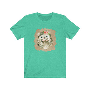 Hedgehog Flower Unisex Jersey Short Sleeve Tee - Lili White Creations 