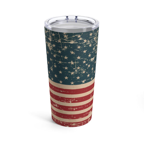 Distressed American Flag Tumbler 20oz - Lili White Creations 