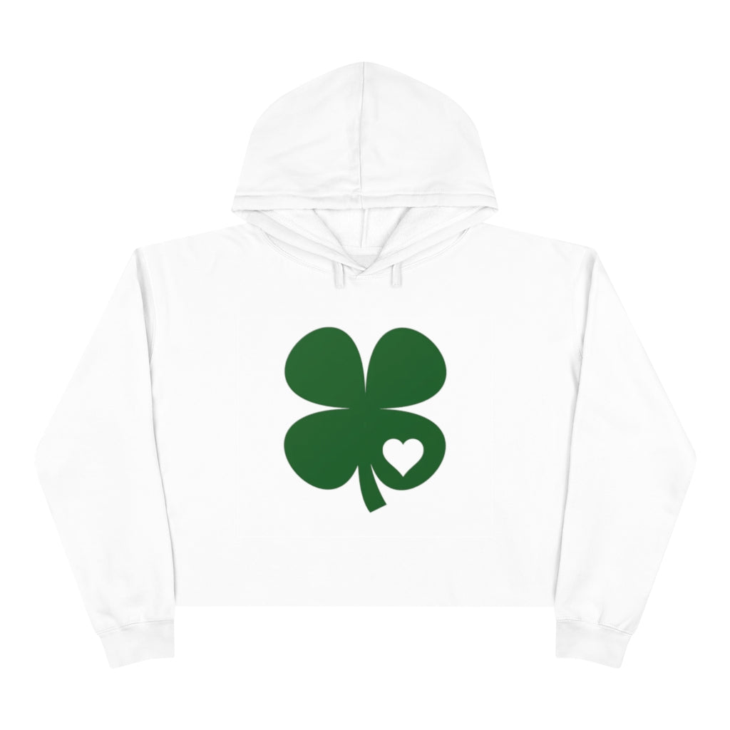 Shamrock and Heart Crop Hoodie - Lili White Creations 