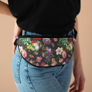 Black Multicolor Floral Fanny Pack - Lili White Creations 