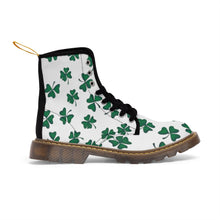 Load image into Gallery viewer, Shamrock Print Women&#39;s Canvas Boots - Lili White Creations 