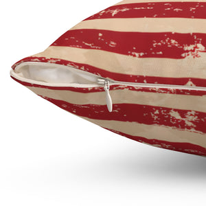 Distressed American Flag Spun Polyester Square Pillow Case - Lili White Creations 