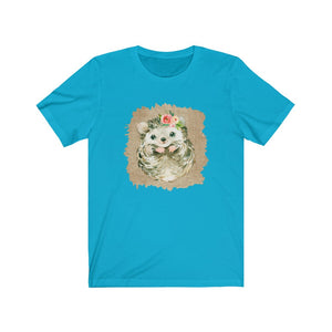 Hedgehog Flower Unisex Jersey Short Sleeve Tee - Lili White Creations 