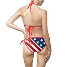 Load image into Gallery viewer, American Flag Fourth of July Women&#39;s Bikini Swimsuit - Lili White Creations 