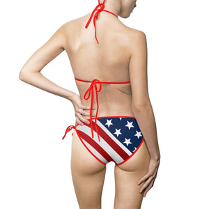 American Flag Fourth of July Women's Bikini Swimsuit - Lili White Creations 