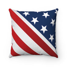 Load image into Gallery viewer, American Flag Spun Polyester Square Pillow Case - Lili White Creations 