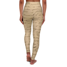 Load image into Gallery viewer, Vintage Writing High Waisted Yoga Leggings - Lili White Creations 