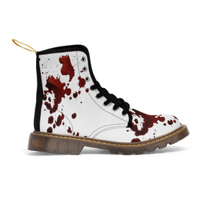 Blood Splatter Men's Canvas Boots - Lili White Creations 