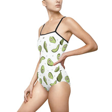 Load image into Gallery viewer, Avocado Print Women&#39;s One-piece Swimsuit - Lili White Creations 