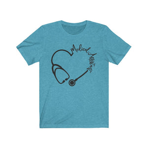 Medical Assistant Stethoscope Heart Unisex Jersey Short Sleeve Tee - Lili White Creations 