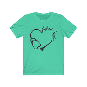 Medical Assistant Stethoscope Heart Unisex Jersey Short Sleeve Tee - Lili White Creations 