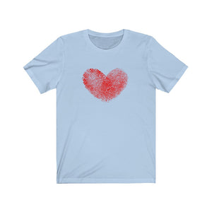 Fingerprint Heart Unisex Jersey Short Sleeve Tee - Lili White Creations 