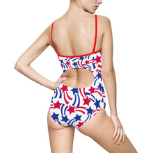 Load image into Gallery viewer, Stars Fourth of July Women&#39;s One-piece Swimsuit - Lili White Creations 