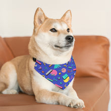 Load image into Gallery viewer, Purple 90s Design Pet Bandana Collar - Lili White Creations 