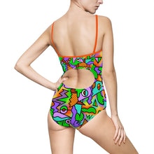 Load image into Gallery viewer, Funky 90s Print Women&#39;s One-piece Swimsuit - Lili White Creations 