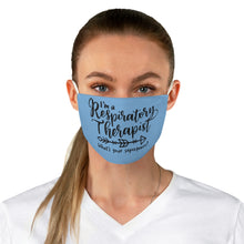 Load image into Gallery viewer, I&#39;m a Respiratory Therapist. What&#39;s Your Superpower? Blue Fabric Face Mask - Lili White Creations 