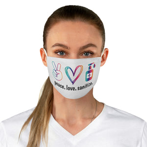 Peace Love Santitize Fabric Face Mask - Lili White Creations 