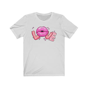 Love Lips Valentine's Day Unisex Jersey Short Sleeve Tee - Lili White Creations 