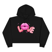 Load image into Gallery viewer, Love Lips Valentine&#39;s Day Crop Hoodie - Lili White Creations 