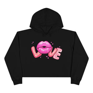 Love Lips Valentine's Day Crop Hoodie - Lili White Creations 