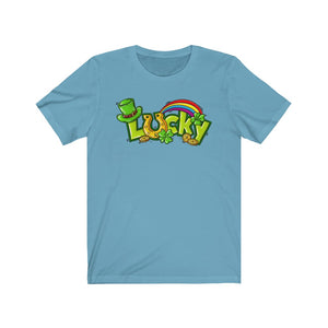 Lucky Rainbow Coins St. Patrick's Day Unisex Jersey Short Sleeve Tee - Lili White Creations 