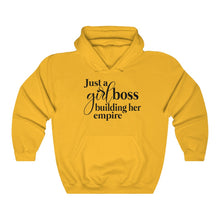 Load image into Gallery viewer, Just A Girl Boss Building Her Empire Unisex Heavy Blend Hooded Sweatshirt - Lili White Creations 