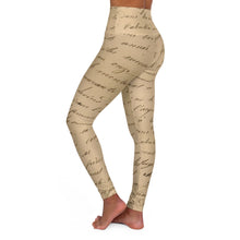 Load image into Gallery viewer, Vintage Writing High Waisted Yoga Leggings - Lili White Creations 