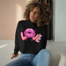 Load image into Gallery viewer, Love Lips Valentine&#39;s Day Crop Hoodie - Lili White Creations 