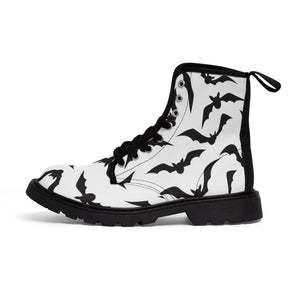 Black Bats Women's Canvas Boots - Lili White Creations 