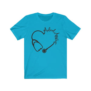 Medical Assistant Stethoscope Heart Unisex Jersey Short Sleeve Tee - Lili White Creations 