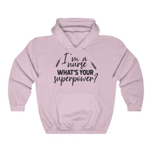 Load image into Gallery viewer, I&#39;m a Nurse. Whats Your Superpower? Unisex Heavy Blend Hooded Sweatshirt - Lili White Creations 