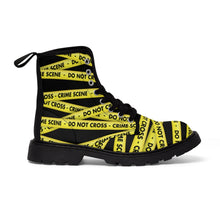 Load image into Gallery viewer, Crime Scene Tape Women&#39;s Canvas Boots - Lili White Creations 