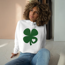 Load image into Gallery viewer, Shamrock and Heart Crop Hoodie - Lili White Creations 