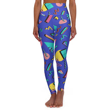 Load image into Gallery viewer, Purple 90s Print High Waisted Yoga Leggings - Lili White Creations 