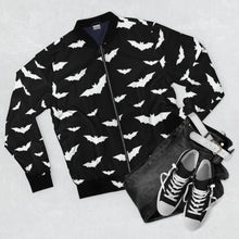 Load image into Gallery viewer, Black Bats Unisex AOP Bomber Jacket - Lili White Creations 