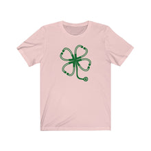 Load image into Gallery viewer, Shamrock Four Leaf Clover Stethoscope Unisex Jersey Short Sleeve Tee - Lili White Creations 