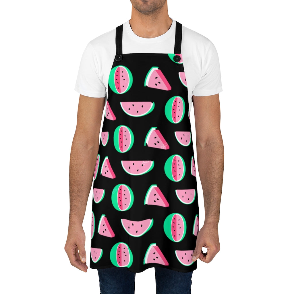 Watermelon Print Black Apron - Lili White Creations 