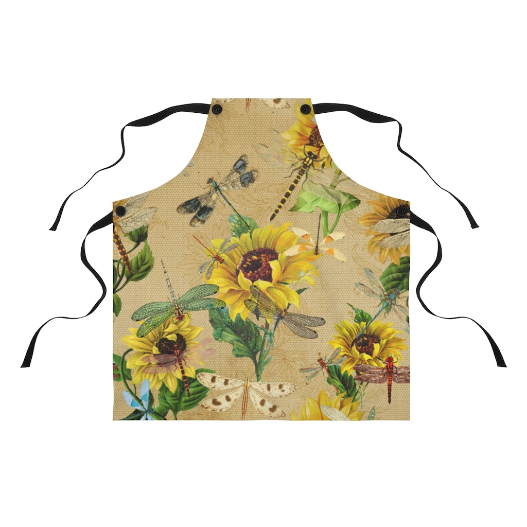 Sunflowers and Dragonflies Apron - Lili White Creations 