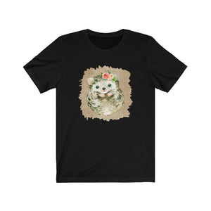 Hedgehog Flower Unisex Jersey Short Sleeve Tee - Lili White Creations 