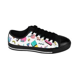 90s Print Women's Sneakers - Lili White Creations 