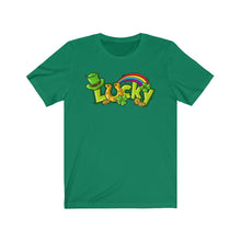 Load image into Gallery viewer, Lucky Rainbow Coins St. Patrick&#39;s Day Unisex Jersey Short Sleeve Tee - Lili White Creations 