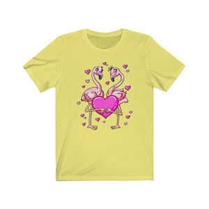 Flamingos Love Valentine's Days Unisex Jersey Short Sleeve Tee - Lili White Creations 