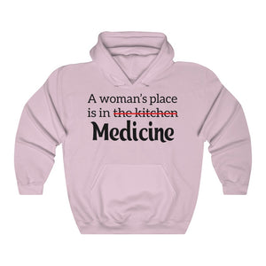 A Woman's Place is in Medicine Unisex Heavy Blend Hooded Sweatshirt - Lili White Creations 