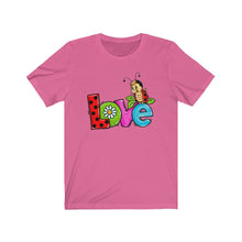 Load image into Gallery viewer, Love Ladybug Valentine&#39;s Day Unisex Jersey Short Sleeve Tee - Lili White Creations 