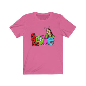 Love Ladybug Valentine's Day Unisex Jersey Short Sleeve Tee - Lili White Creations 