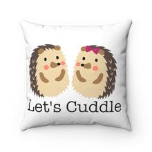 Load image into Gallery viewer, Let&#39;s Cuddle Hedgehog Spun Polyester Square Pillow Case - Lili White Creations 