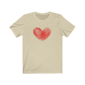 Fingerprint Heart Unisex Jersey Short Sleeve Tee - Lili White Creations 