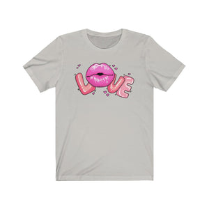 Love Lips Valentine's Day Unisex Jersey Short Sleeve Tee - Lili White Creations 