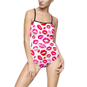 Lips Print Women's One-piece Swimsuit - Lili White Creations 